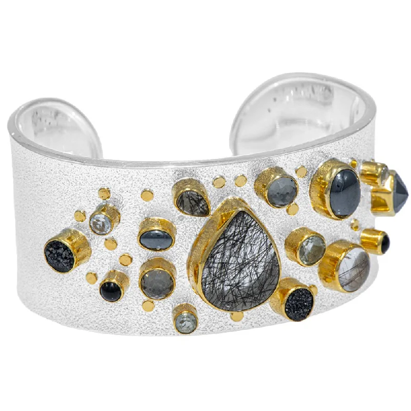 Michou Sterling Silver & 22k Vermeil Cuff Bracelet with Multiple Gemstones