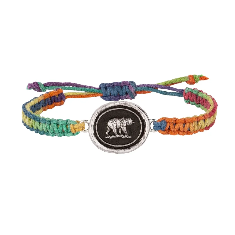 Mother Bear Rainbow Braided Bracelet