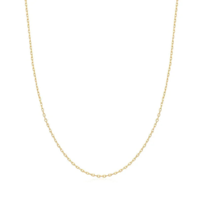 Gold Mini Link Charm Chain Necklace