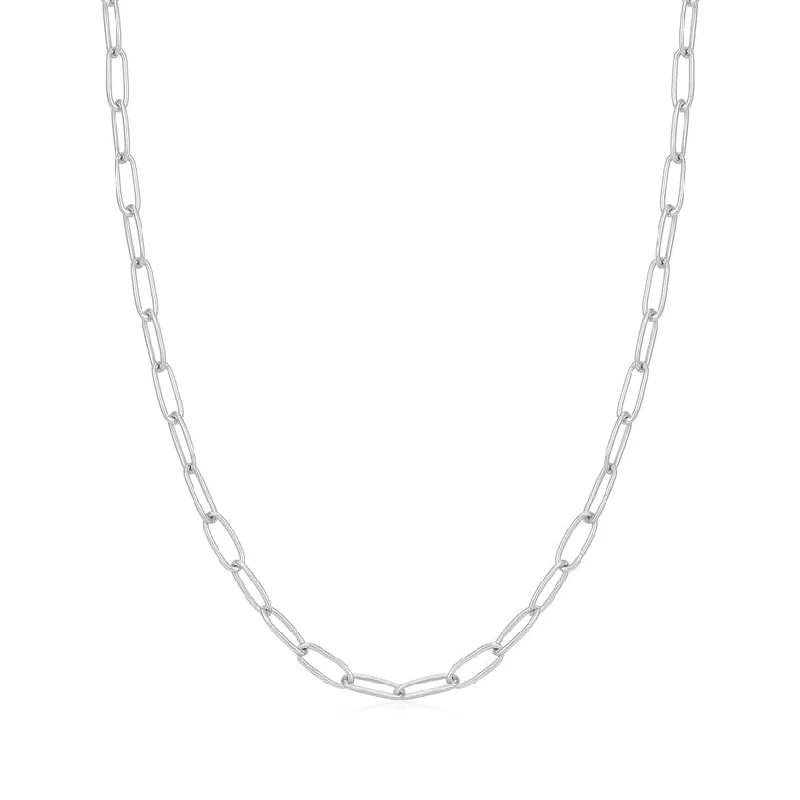 Silver Link Charm Chain Necklace