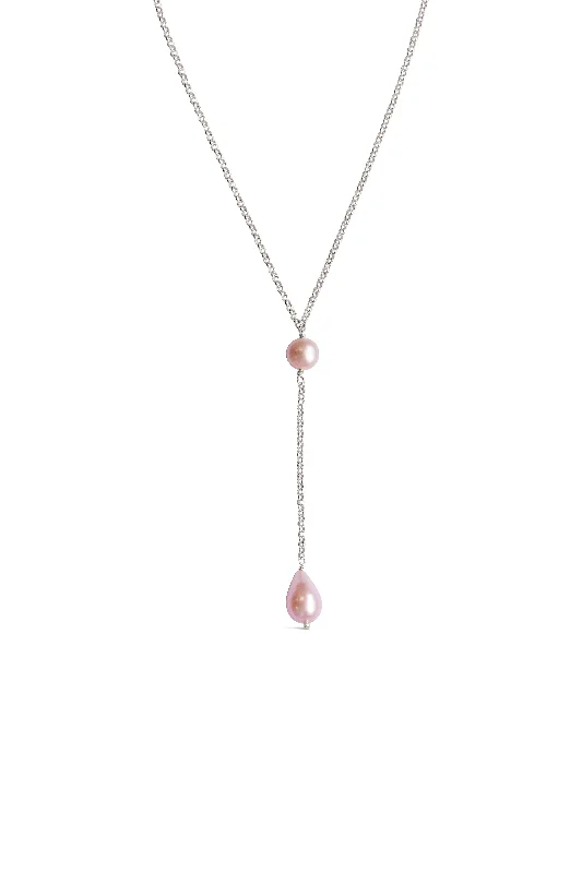 Pearl ~ Peach Drop Necklace