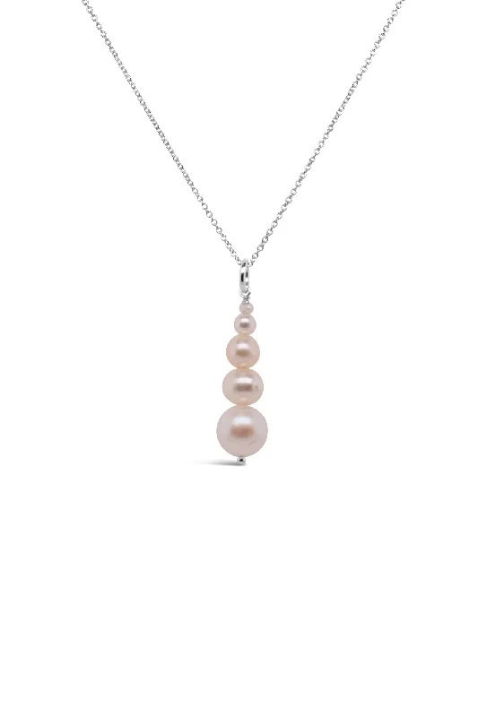 Pearl ~ White Stacked Pendant