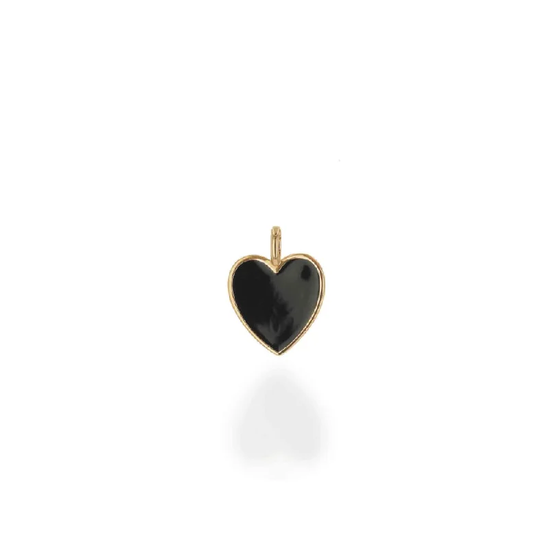 Rachel Reid Oversized Black Enamel Heart Charm