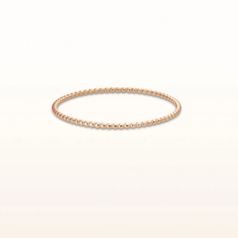 Rose Gold Plated 925 Sterling Silver Beaded Bangle Bracelet