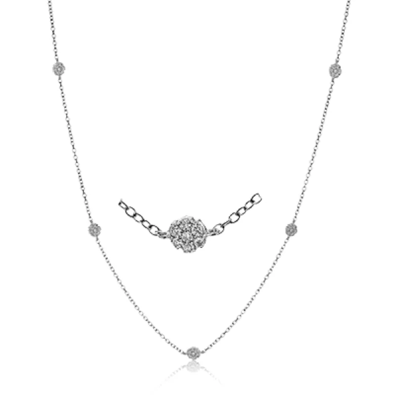 Simon G. 18k Harmonie Station Necklace with Diamonds