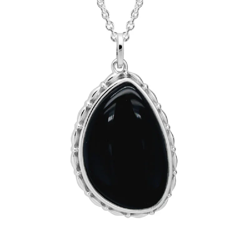 Sterling Silver Onyx Pendant Necklace