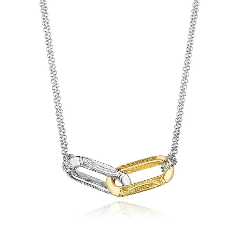 Tacori 18k Two-tone Double Link Pendant Necklace