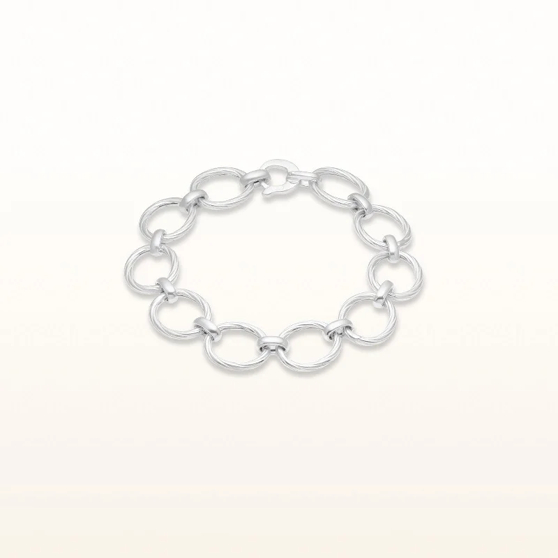 Twisted Oval Link Bracelet in 925 Sterling Silver