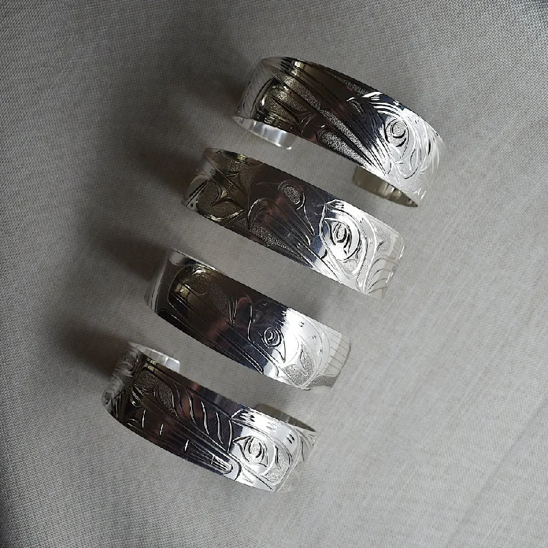 Wide Silver Totem Cuff