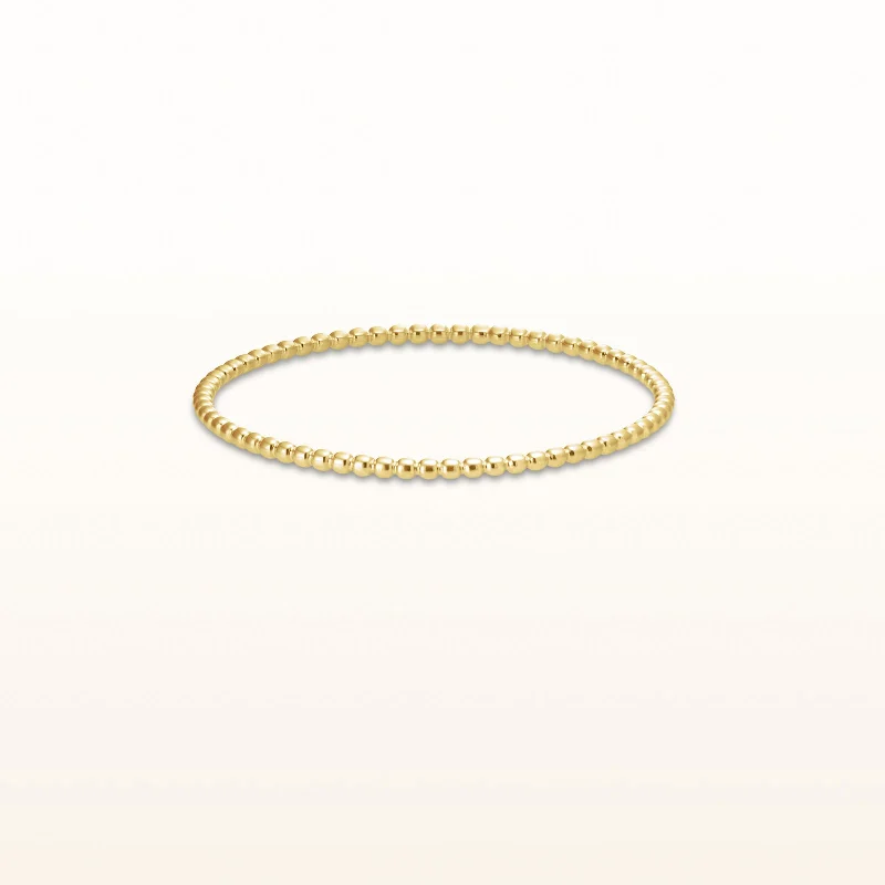 Yellow Gold Plated 925 Sterling Silver Beaded Bangle Bracelet