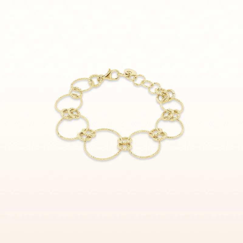 Yellow Gold Plated 925 Sterling Silver Graduated Circle Bracelet