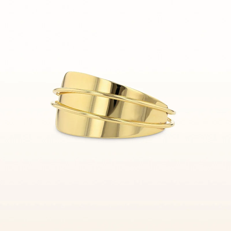 Yellow Gold Plated 925 Sterling Silver Statement Cuff Bracelet